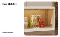 Large Capacity Foldable Multi-Tier Cabinet Quick Installation foldable Wheeled Cabinet sturdy Construction Household Storage With casters for Homeowners, Families, Bedroom, Kids' Room, Closet, Kitchen
