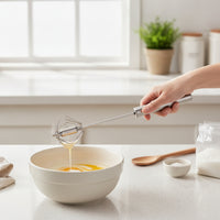 Manual Semi-Automatic Whisk Rust-Resistant Rotary Whisk Lightweight Utensil Sturdy for Home Bakers
