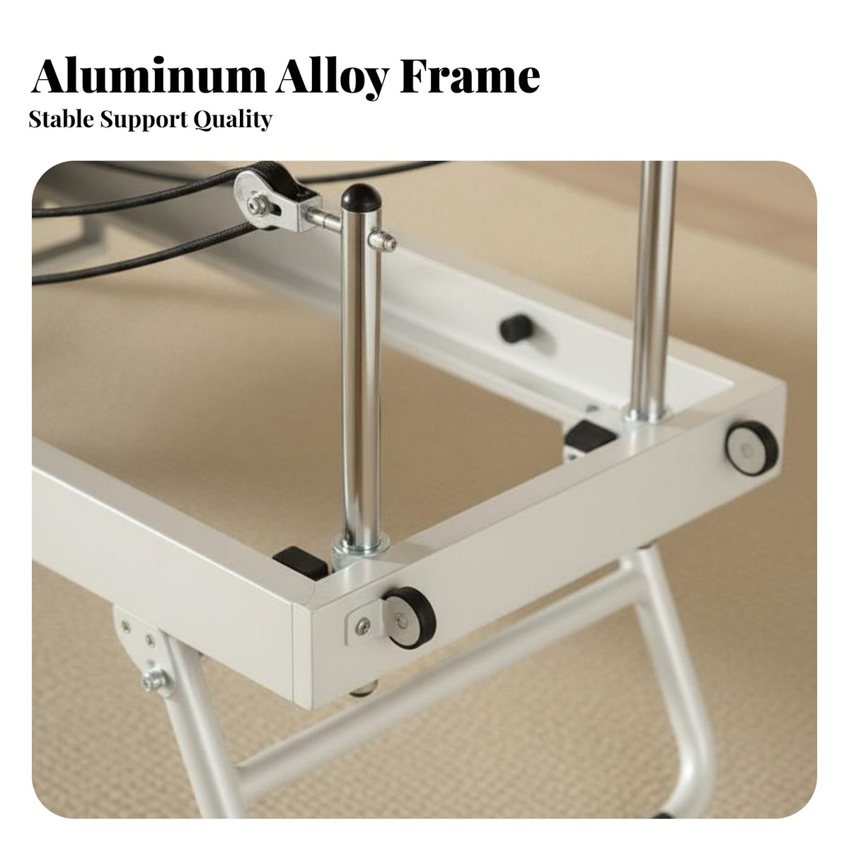 Easy Storage Foldable Pilates Reformer Portable Pilates Reformer Adjustable Resistance Mind-Body Stretching Bed Multifunctional for Apartment Living