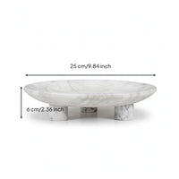 Mineral Fruit Bowl Elegant Marble Pedestal Bowl Sculptural Tableware for Living Room