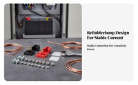 Insulated Covers Battery Terminal Connector Kit Red and Black Copper Battery Terminal Connector Threaded Post Auto Parts Flat Mounting Base