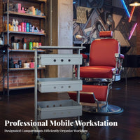 With Wheels Hair Dyeing Tool Trolley 360° Swivel Casters Multi-Drawer Rolling Station Heavy-Duty Salon Utility Trolley Versatile Use for Hairstylists, Beauty Professionals, Cosmetology Students, Barber Shop, Barbershop, Spa
