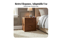 Vintage Bedside Storage Unit with Sturdy Frame for Renters