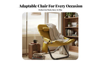 Reclining Function Foldable Recliner Sofa-Like Comfort Lounge Chair Sturdy Frame Portable Furniture Erand Gonomic for Office Workers, Homeowners, Balcony, Outdoor, Backyard, Poolside
