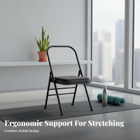 Multi-Functional Iyengar Mind-Body Practice Chair Supports Backbends Iyengar Auxiliary Chair Foldable Mind-Body Practice Inversion Stool Non-Slip Feet for Beginners, Seniors