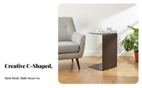 Minimalist Design C-Shaped Stand Movable C-Shaped over-Couch Table Space-Saving Household Furniture Multipurpose for Apartment Dwellers, Home Office Workers, Interior Designers, Living Room, Bedroom, Small Areas