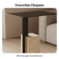 Square Block Side Table Wabi-Sabi Design space-saving Accent Table Natural Texture Nightstand for Homeowners, Students, Living Room, Small Spaces, Entryway
