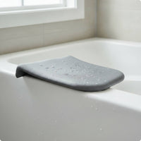Bathtub Pillow with PU Finish Gray Bath Support Cushion Textured for Adults