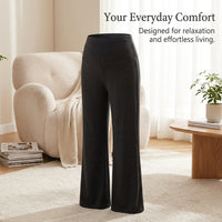 Thermal Leggings Women with Fleece Lined Wide Leg Design, Maternity Clothes Thick Warm Loungewear Pants, High Elastic