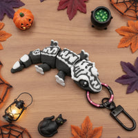 Articulated Gecko Keychain 3D Printed Keyring with Articulated Gecko Backpack Charm Poseable Reptile Figure Flexible