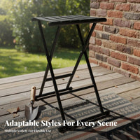 Foldable Design Collapsible Frame Stool Compact Collapsible Frame Webbed Stool Sturdy Folding Seat Quick Setup for Anglers, Travelers, Fishing, Outdoors, Camping, Hiking