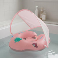 Thickened Material Baby Swim Buoy with Canopy Lightweight Inflatable Underarm Swimming Float Phthalate-Free Safe for Infants, Toddlers