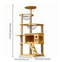Wooden Feline Furniture Sisal Feline Cord Activity Structure Acrylic Bubble Perch