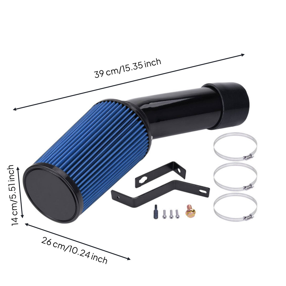 Increase Engine Power Cold Air Intake Kit Engine Air Circulation Upgrade Cold Air Intake High-Flow Auto Part Easy Install for Truck Owners, Car Tuning