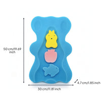 Baby Bath Sponge Contoured Bath Sponge with Bear Shape Baby Bathtub Cushion Foam Thick for Babies