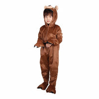 Little Bear Costume Comfortable Cozy Brown Bear Jumpsuit All Seasons Wear Hooded Animal Full-Body Outfit for Halloween, Cosplay