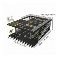 1:64 Double-Deck Parking Scene Model  Car Display Case Organizer Directional Markings Two-Level Parking Model Manual Assembly Scale Garage Rack
