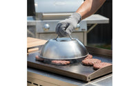 Easy to Clean Stainless Steel Griddle Cover Rust Resistant Teppanyaki Griddle Cover Reduces Splatter for Grilling, Backyard, Kitchen