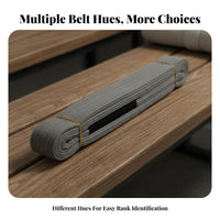 Rank Indicator Colors BJJ Waist Strap Stripe-Ready Bar Woven BJJ Sash Double-Stitch Construction Combat Arts Belt Minimalist Design for Grapplers, Adults, Kids, Grading Ceremonies, Competitions, Training, Gym