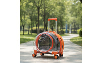 Hard-Shell Rolling Pet Carrier with Wheels Ventilated Pet Carrier with Wheels Lightweight Dog Suitcase Compact for Outings