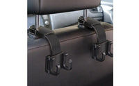 Hook with Foldable Arm Compact Headrest Hanger with Double Hooks Space-Saving Back Hook for Commuters, Families, Road Trips