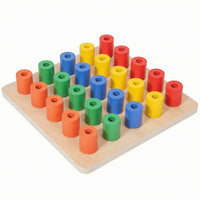 Color Insert Pillar Toy Preschool Wooden Sorting Board Geometric for Classroom