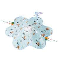 Flower-Shaped Cat Toy Soft Rotating Butterfly Rod Self-Play Electric Cat Teaser for Cats