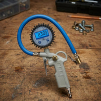 Tire Inflator Flexible Tire Inflator with Gauge Accurate Air Compressing Attachment for Vehicle Owners, Garage, Workshop