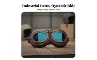 Retro Motorcycle Goggles Windproof Vintage Motorcycle Goggles Sandproof Particles Proof for Cyclists, Unpaved Driving