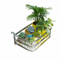 Space-Saving Hanging Railing Planter Easy Installation Railing Planter Basket Rust-Resistant Flower Pot Shelf Decorative Design for Gardeners, Apartment Dwellers, Homeowners, Balcony, window sill, Porch, Fence