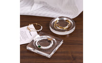 Clear Jewelry Display Tray Transparent Bangle Display Tray Visible Acrylic Bracelet Holder Tabletop for Jewelers, Photographers, Vanity, Boutique Counters