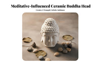 Calming Presence Buddha Head Statue Serene Appearance Ceramic Buddha Head Highly Detailed Craftsmanship Zen Aesthetic Ornament Artistic for Spiritual Seekers, Home Decorators, Meditation Practiti Single Rs, Entrance Hall, Living Room, Bedroom, Office