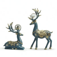 Deer Figurines Lustrous Deer Statues Decorative for Bookshelf