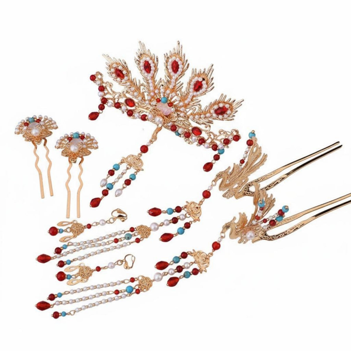 Dynastic Period Design Hair Adornment Kit Intricate Features Traditional Chinese Headdress Set Ancient Design Bridal Hair Crown