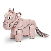 3D Design Horse-Shaped Bag Black Edge Piping Novelty Horse Handbag Adjustable Strap Novelty Shoulder Bag Studded