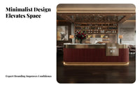 Modern Reception Desk Sturdy Construction Modern Cashier Counter Spacious Storage Retail Checkout Counter for Salon Employees, Bar, Restaurant, Office