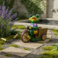 Frog Statue with Planter Outdoor Frog Planter Whimsical Ornaments for Gardeners, Patio, Balcony