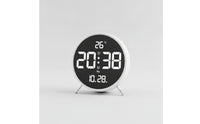 Angled Legs Round LED Desk Clock Timepiece