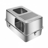 Stainless Steel Litter Box Easy to Clean Extra Large Cat Box Anti-Splash