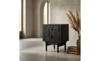 Geometric Drawer Nightstand Fully Assembled Two-Drawer Nightstand Square Pull Handles Bedside Table