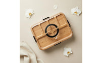 Bamboo Serving Tray with Lid Multi-Compartment Design Portable Snack Container