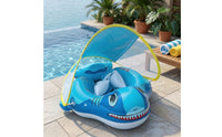Inflatable Baby Pool Flotation Device with Canopy Sun Protection Baby Swim Flotation Device with Canopy Detachable Adjustable for Children, Beach