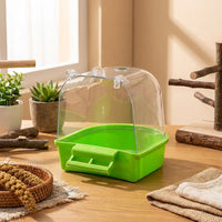 Bird Bath with Cover for Small Birds, Corner Parrot and Cockatiel Bath, Screw-On Budgie Bath for Cage, Canary Budgies Pet Bird