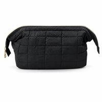 Quilted Cosmetic Bag Small Padded Makeup Bag Makeup Pouch with Zipper Portable Toiletry Pouch Soft for Women, Bathroom, Gym