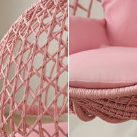 Hanging Chair with Stand Freestanding Egg Chair with Stand Woven Furniture for Adults, Balcony, Living Room, Reading Corner