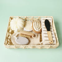 Bath Accessories Set for Adults, 9 Piece Kit with Sponge Ball, Exfoliating Collection for Daily and Gift Giving