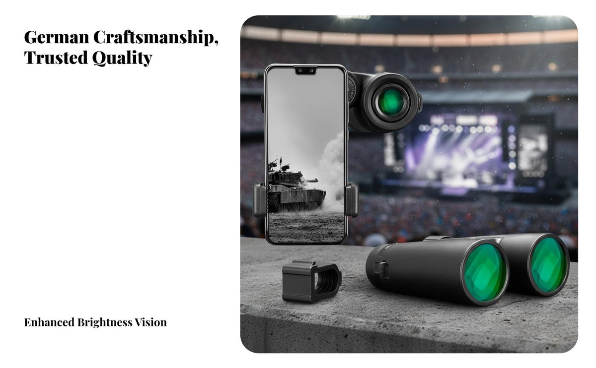 Portable High Power Binoculars BAK4 Prism High Powered Binoculars Wide Field of View Long Distance Viewing Glasses Fully Multi-Coated Lens for Concert Goers, Travelers, Concerts, Sporting Events, Sightseeing, Travel