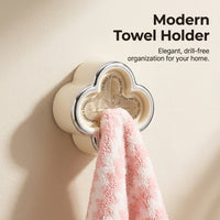 Household Bathroom Towel Hooks and Cloth Holder for Kitchen, No Drill Wall Mounted and Single