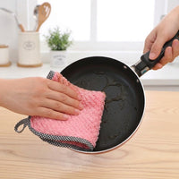 Oil Resistant Microfiber Cloths and Dishcloths, Microfiber Dishcloths 25x25 cm for Stovetop, Washable Weave Pattern Reusable Kitchen Cleaning Tool
