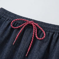 Long Skirt Denim Two Piece Set with Button Front Cardigan for Casual Wear, Stretch Spandex Blend with Pleated Details